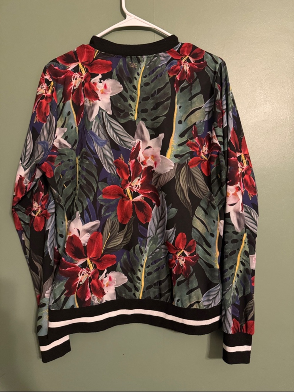 C&C California Tropical Floral Print Bomber Jacket -matching pants other listing - Picture 6 of 6